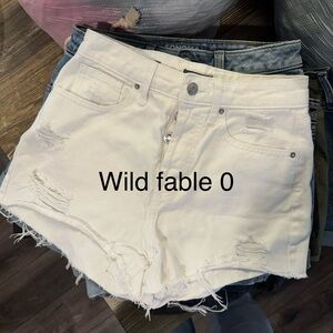 wild fable White Distressed Denim Shorts